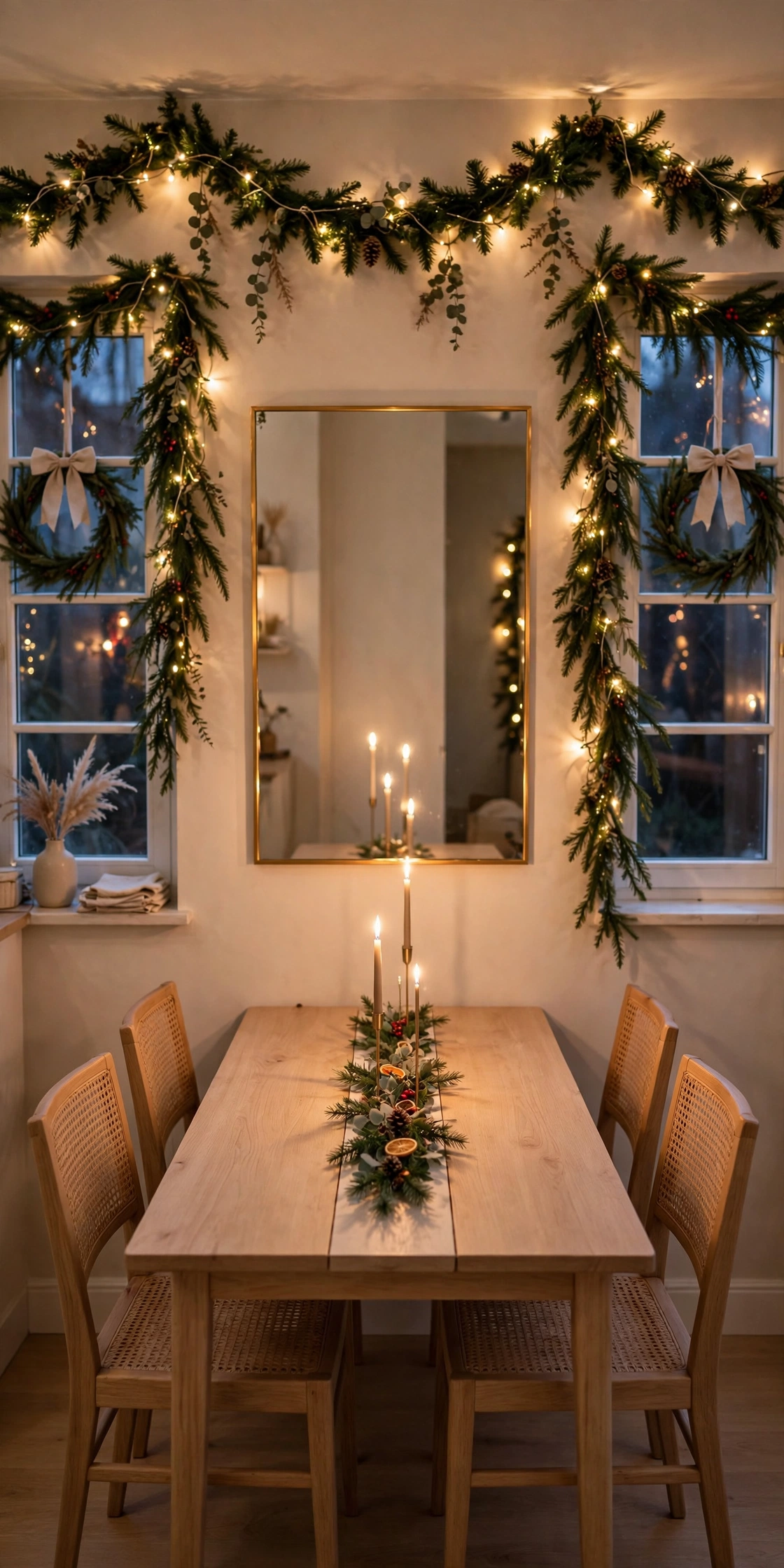 small dining room christmas decor mirror slim centerpiece