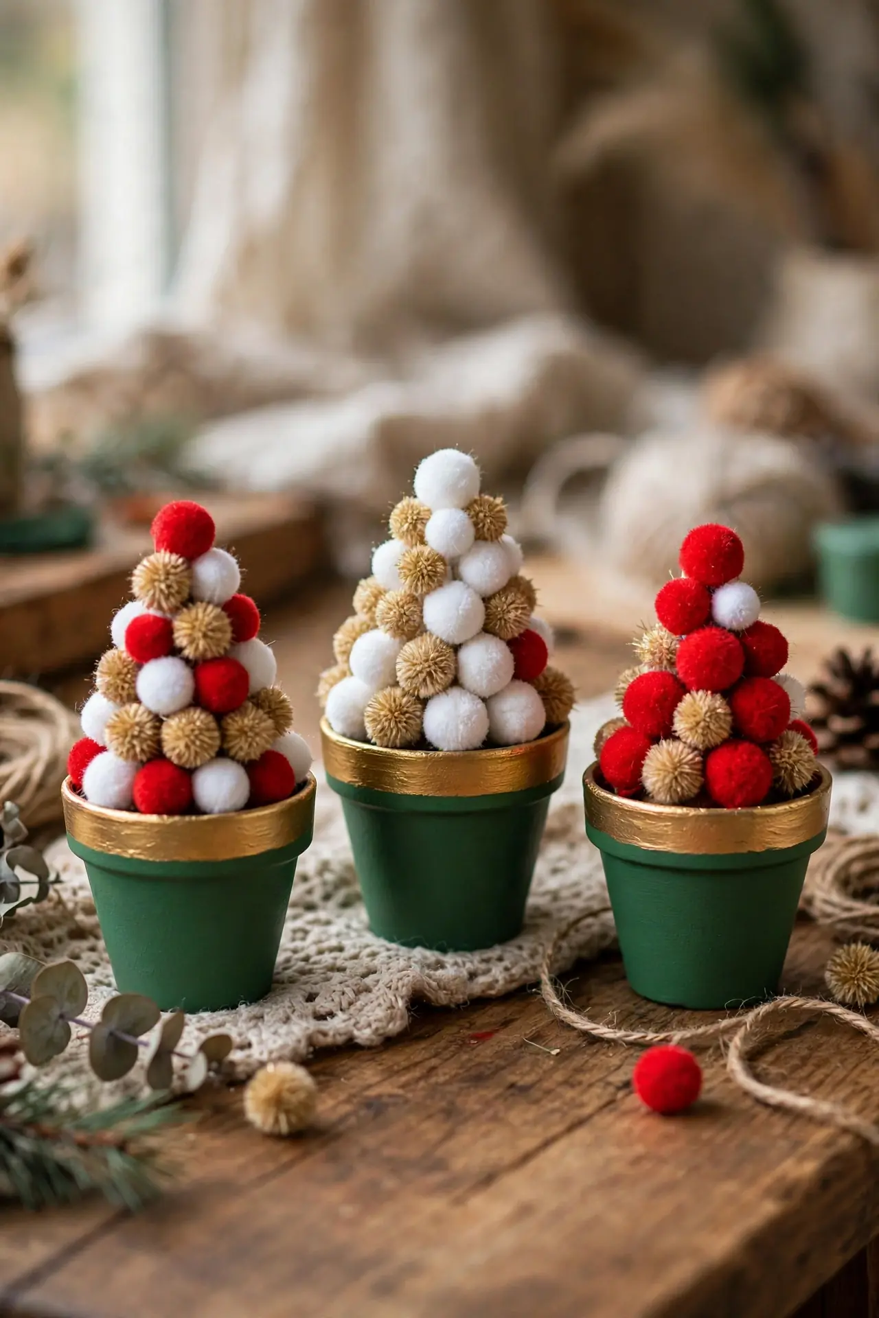Painted Terracotta Pot Trees