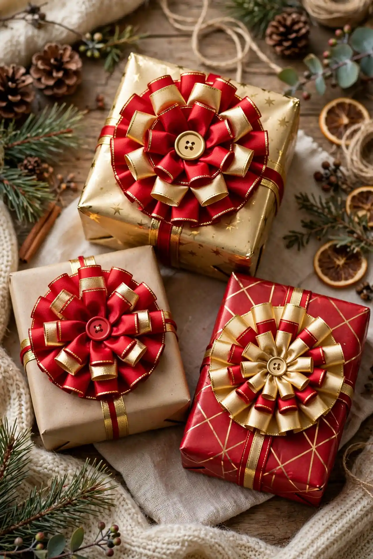 Ribbon Rosette Gift Toppers