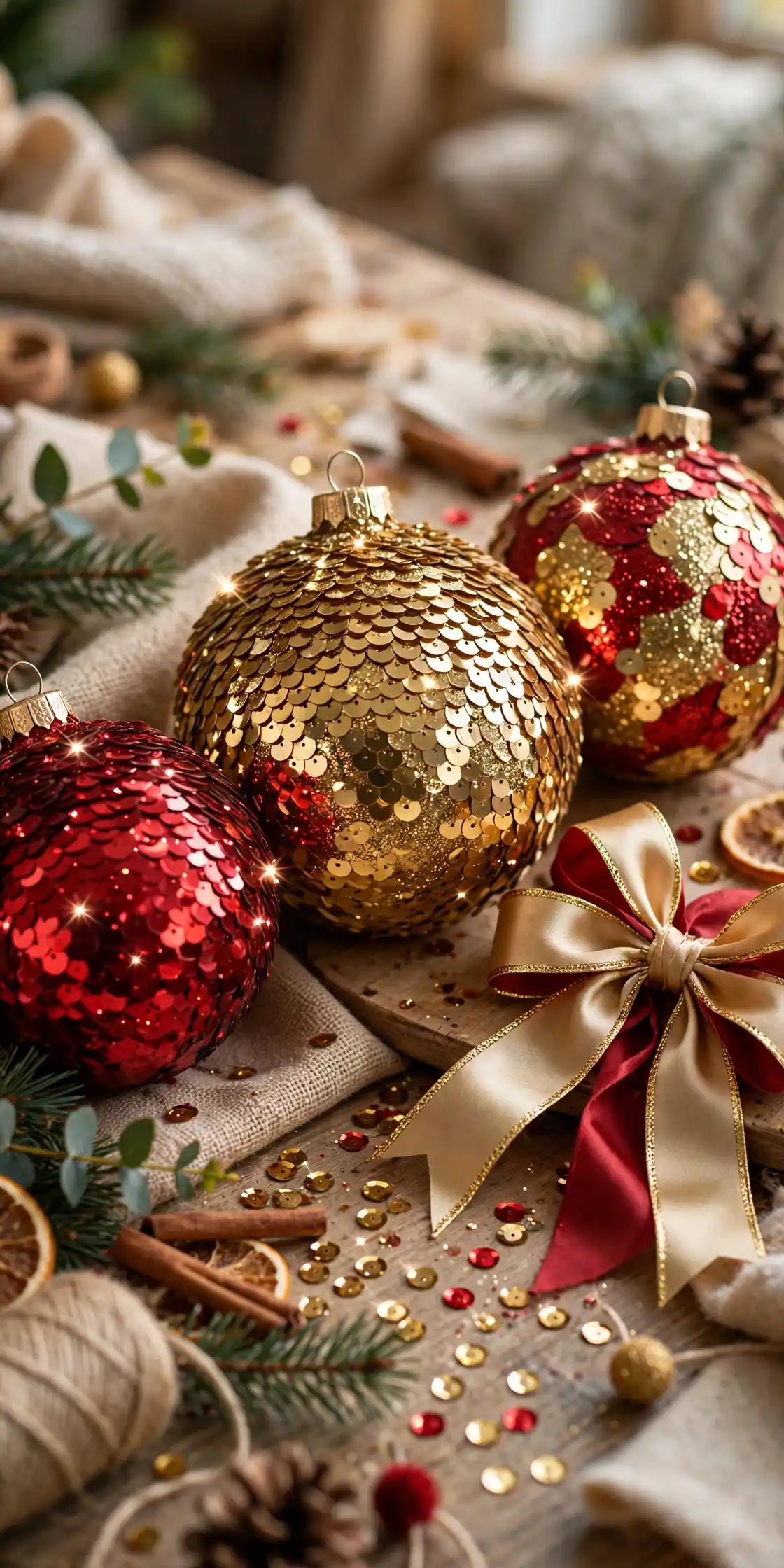 Sequin-Covered Baubles