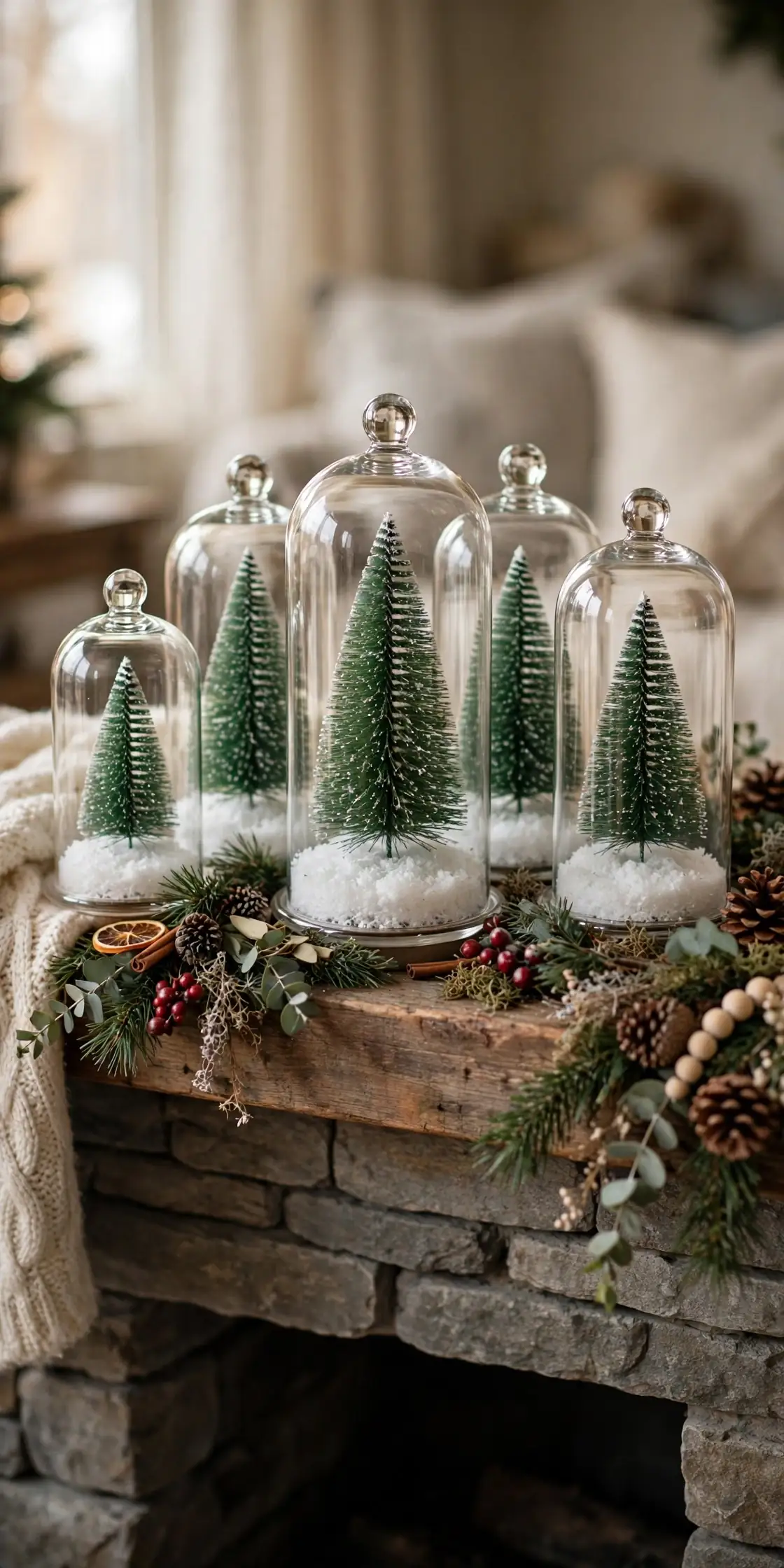 Bottle-Brush Trees under Glass Cloches