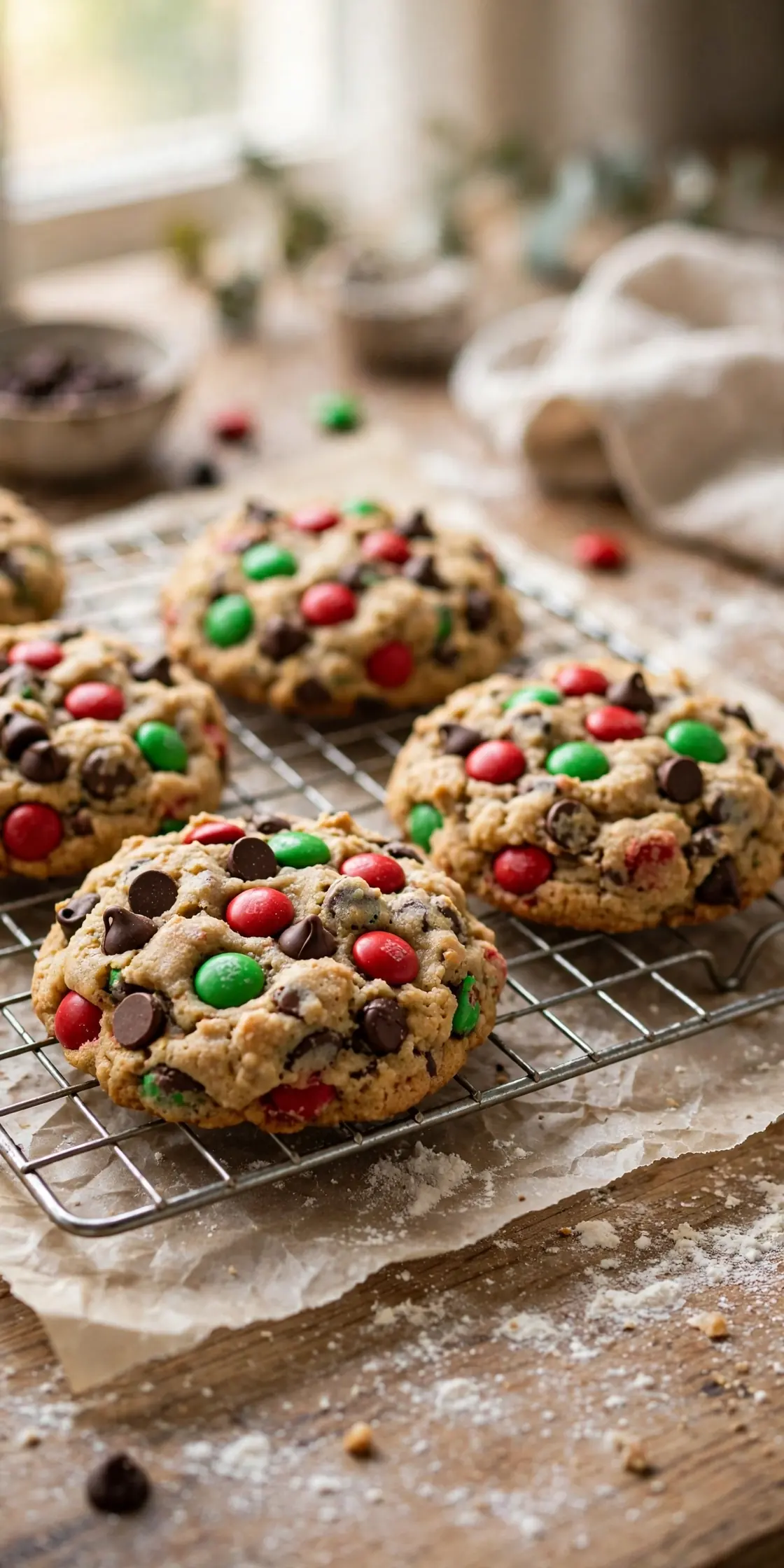 christmas m&m cookies red and green easy