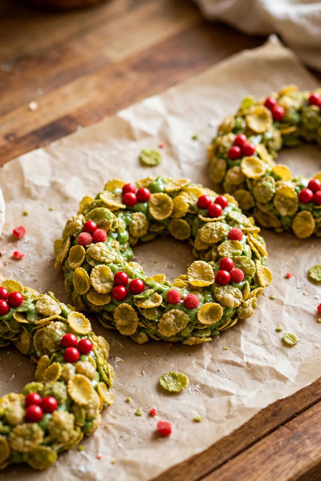cornflake christmas wreath cookies no bake