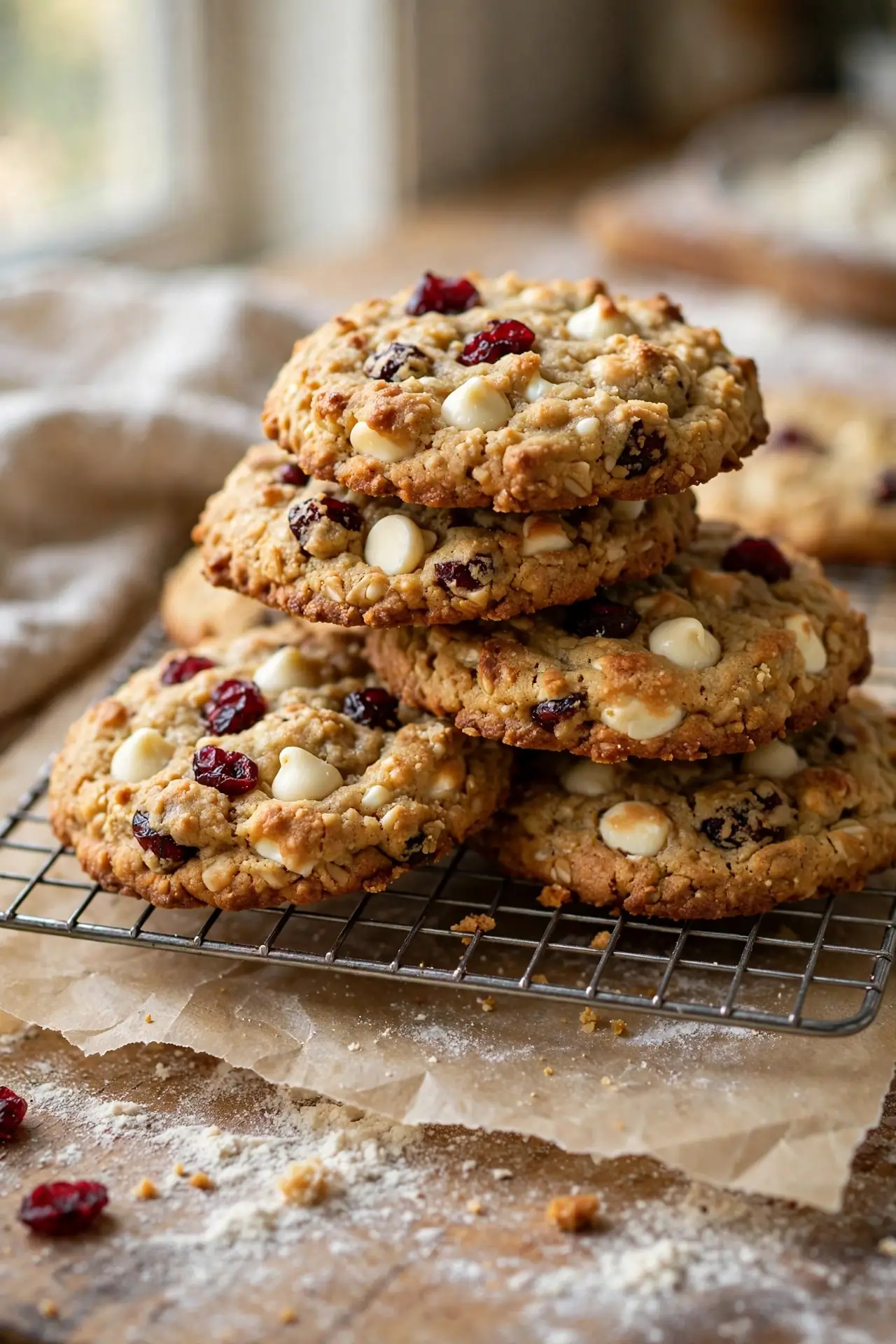white chocolate cranberry cookies christmas recipe