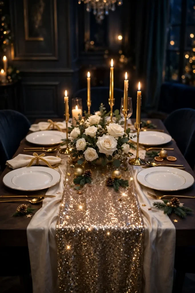 elegant christmas table styling