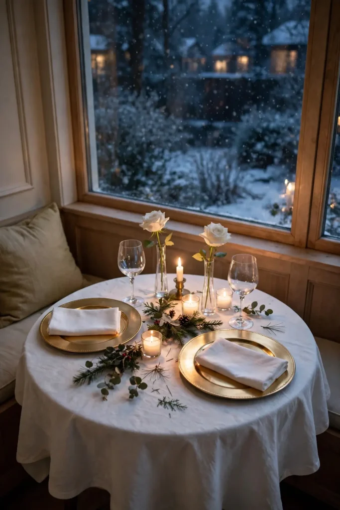 elegant christmas table for two