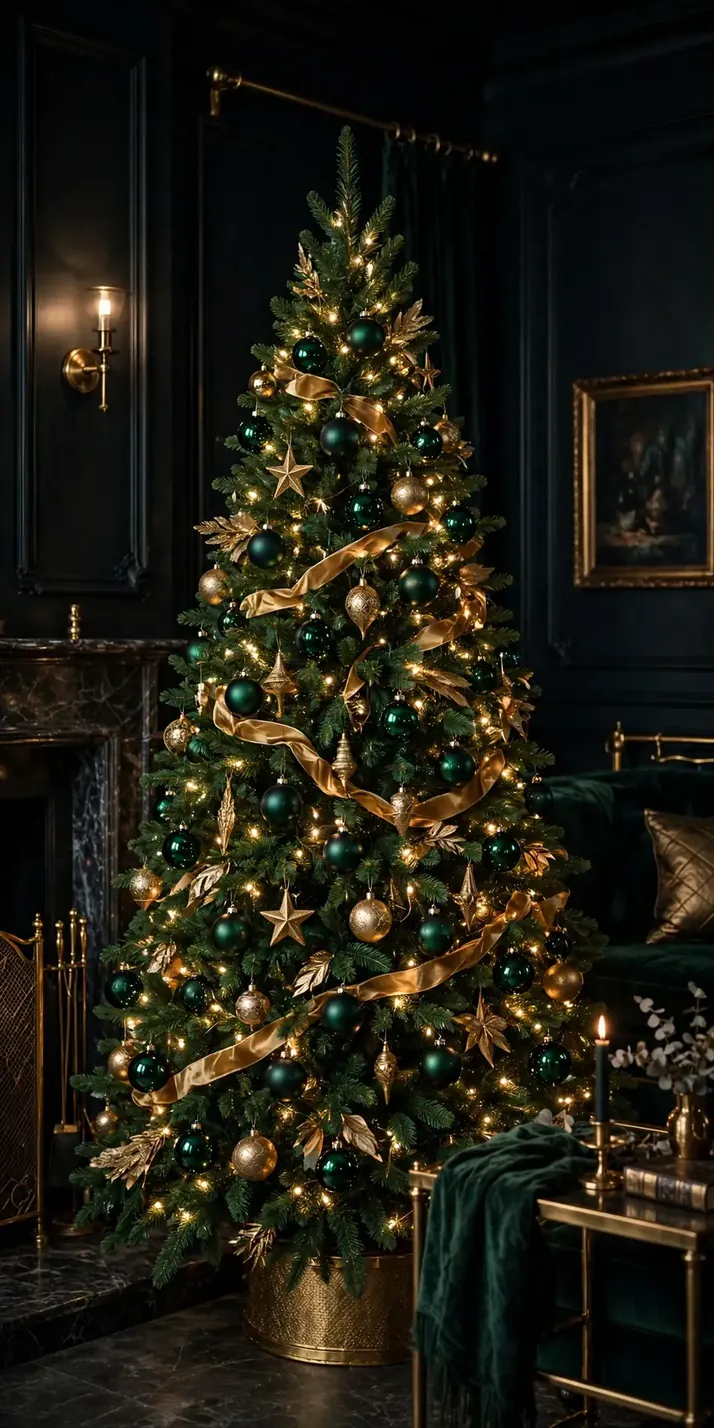 Emerald Green and Gold Christmas Tree emerald green and gold christmas tree elegant