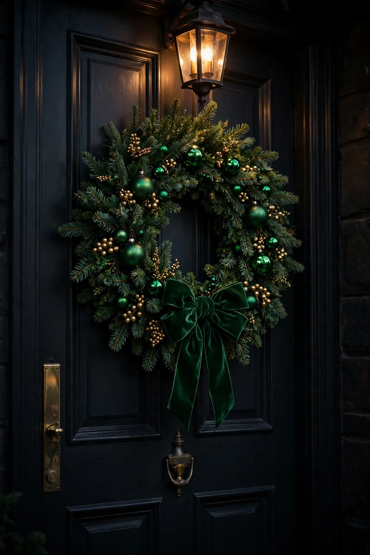 Emerald Christmas Decor Wreath for the Front Door emerald christmas decor wreath front door