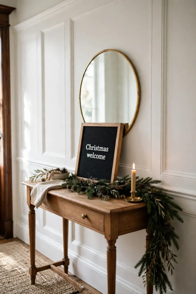 christmas welcome sign letterboard entryway