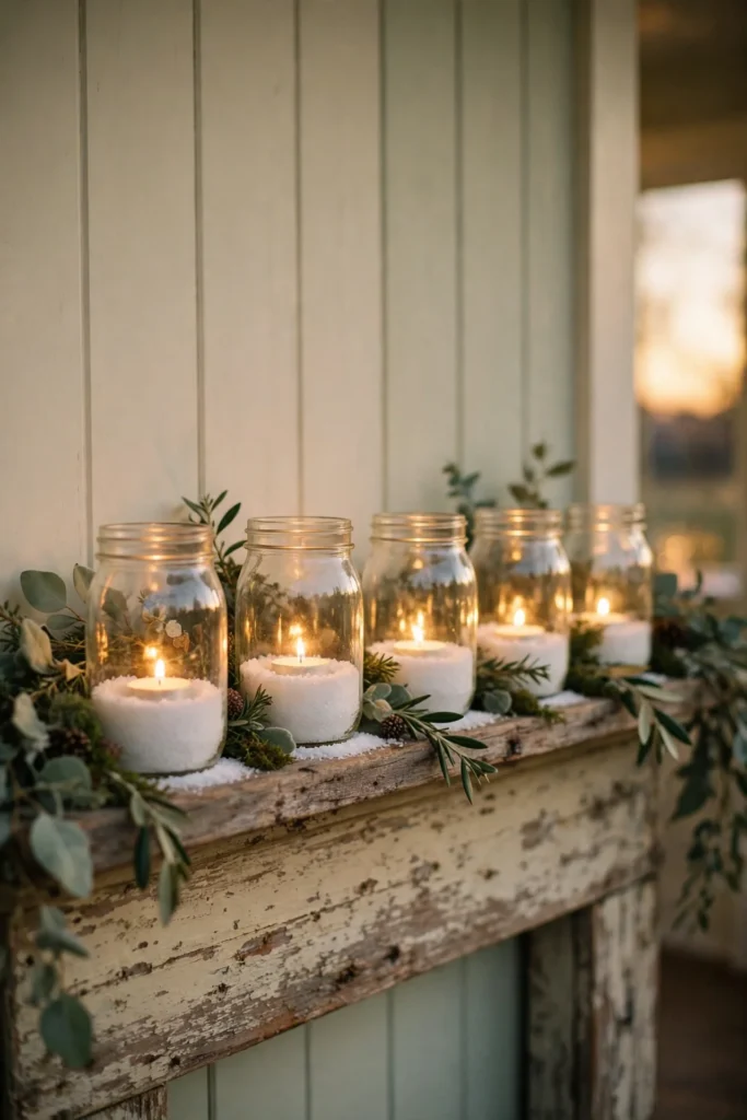 mason jar luminaries epsom salt christmas farmhouse