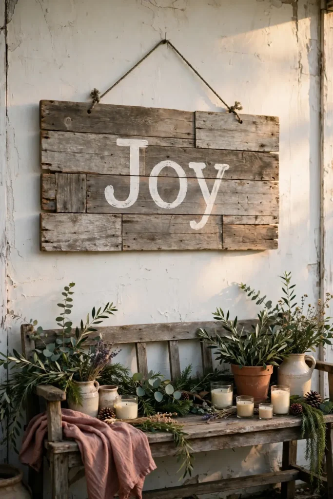 reclaimed wood christmas sign farmhouse wall