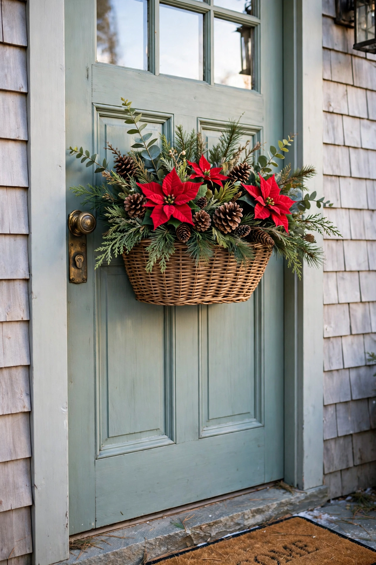 christmas door basket hanging front door