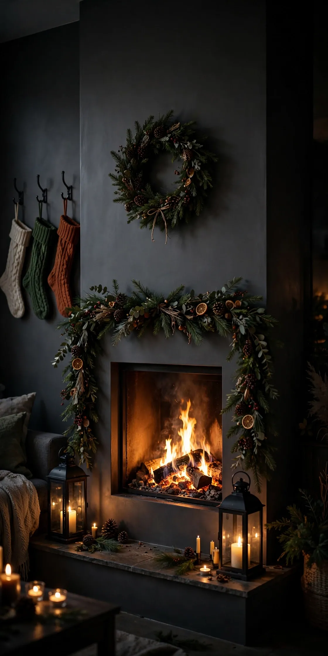 Fireplace Without A Mantel Styled Surround christmas fireplace no mantel shelf surround styling