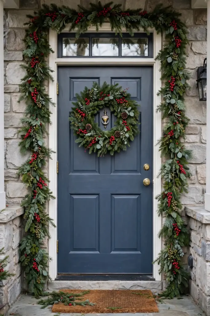 front door christmas garland
