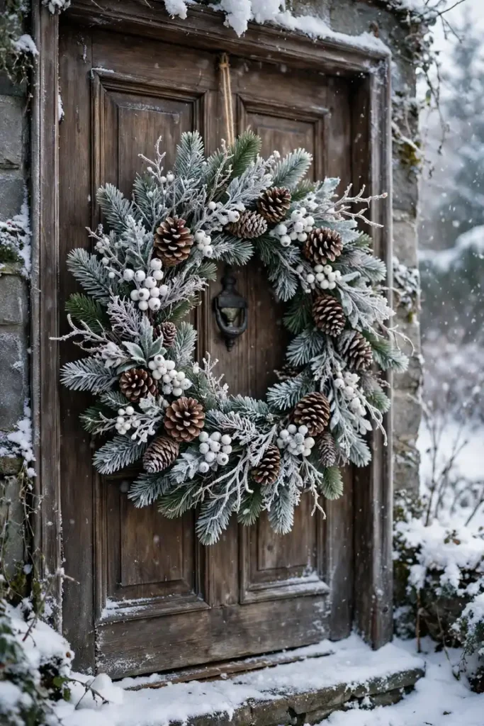 winter wreath for front door after christmas