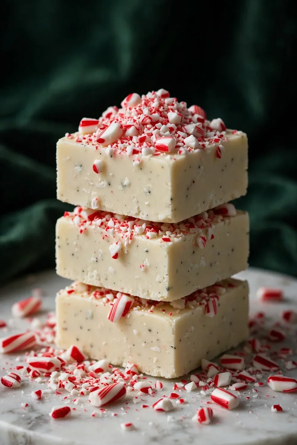 white chocolate peppermint fudge