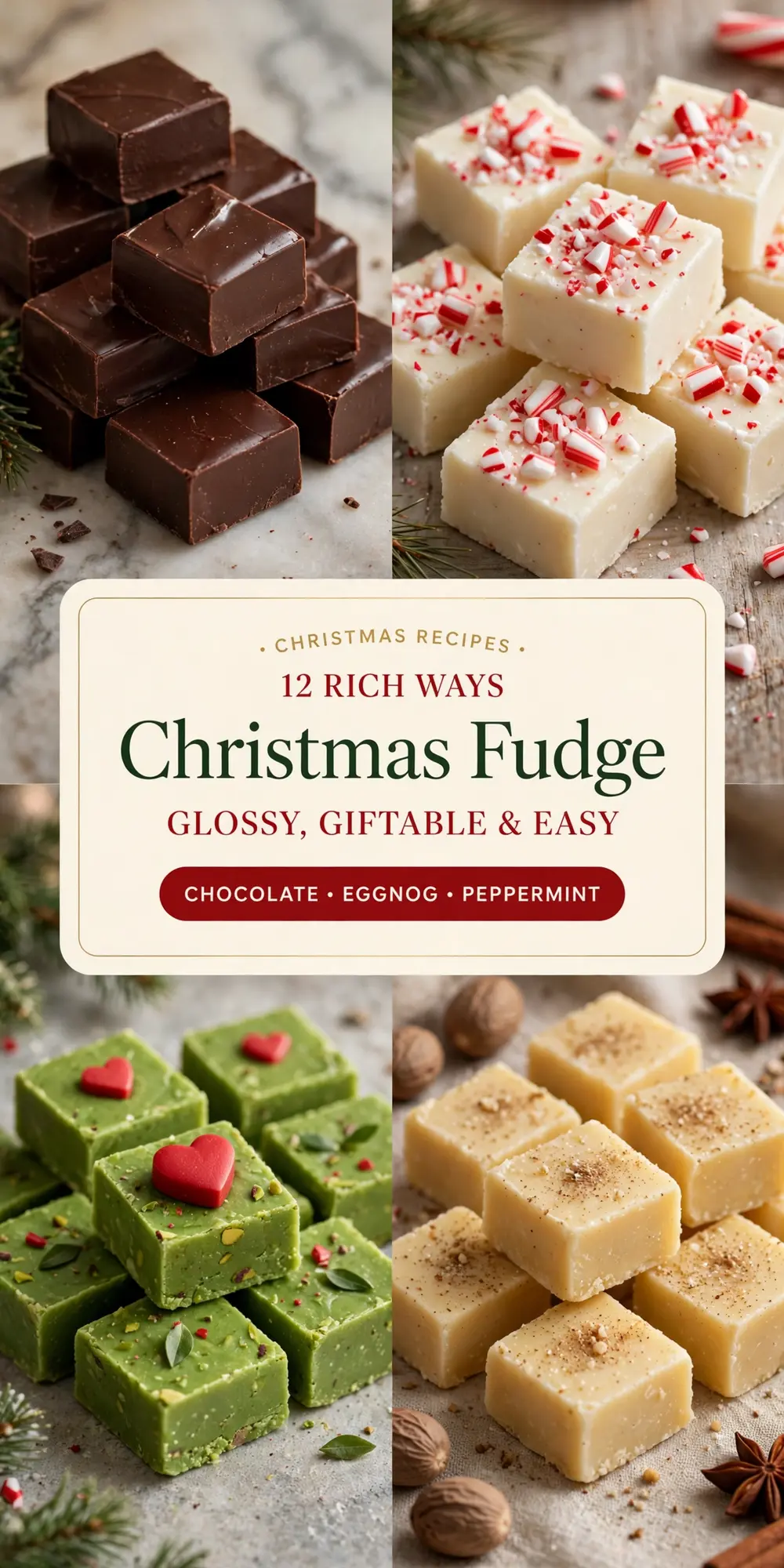 christmas fudge recipes classic chocolate peanut butter peppermint squares gift tin