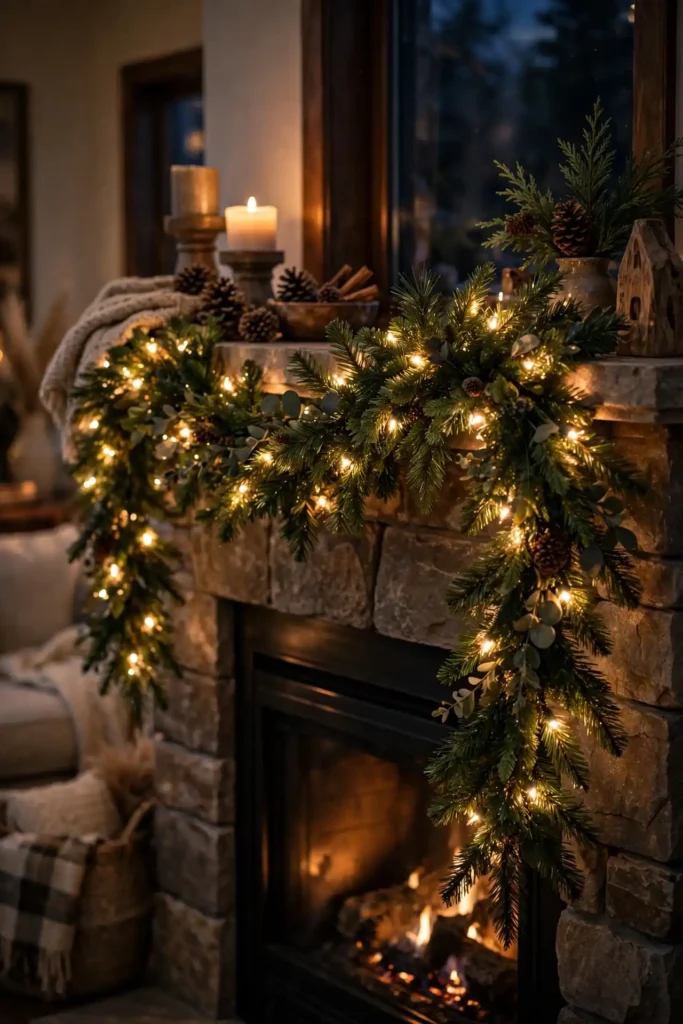 prelit christmas garland