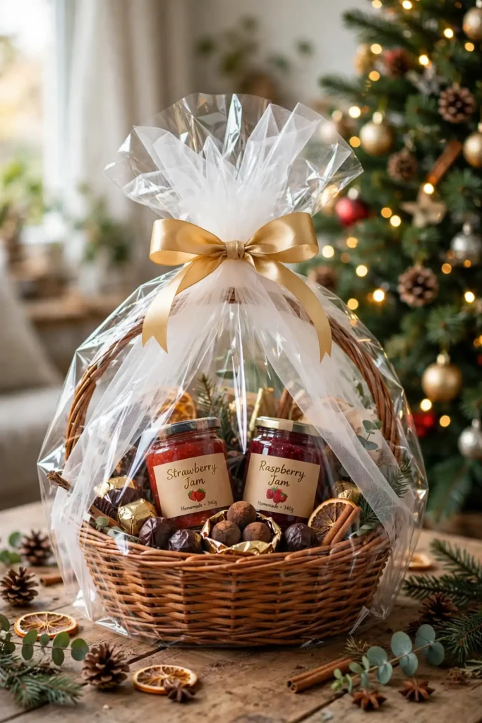 christmas basket wrap