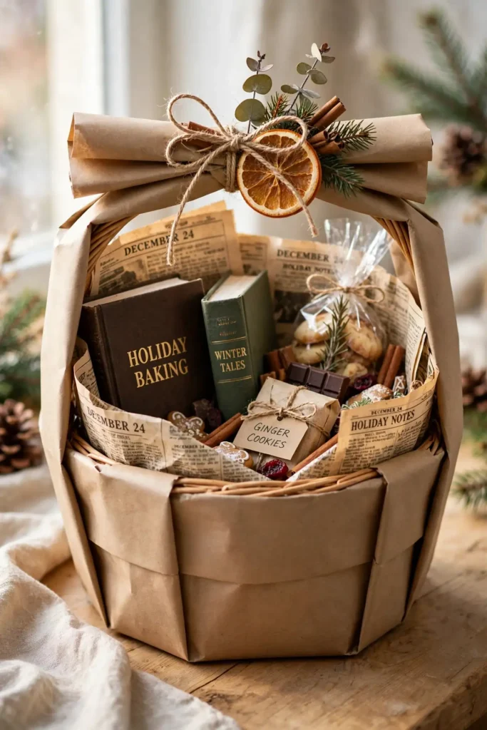 christmas gift basket wrapping