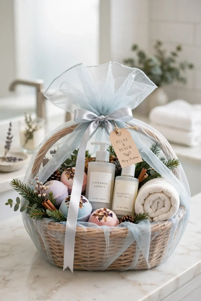 spa gift basket wrapping ideas