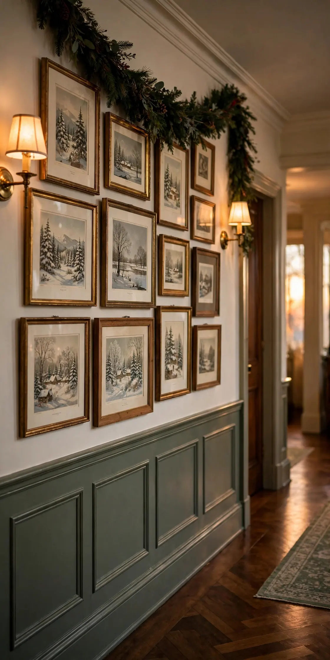 christmas gallery wall hallway prints