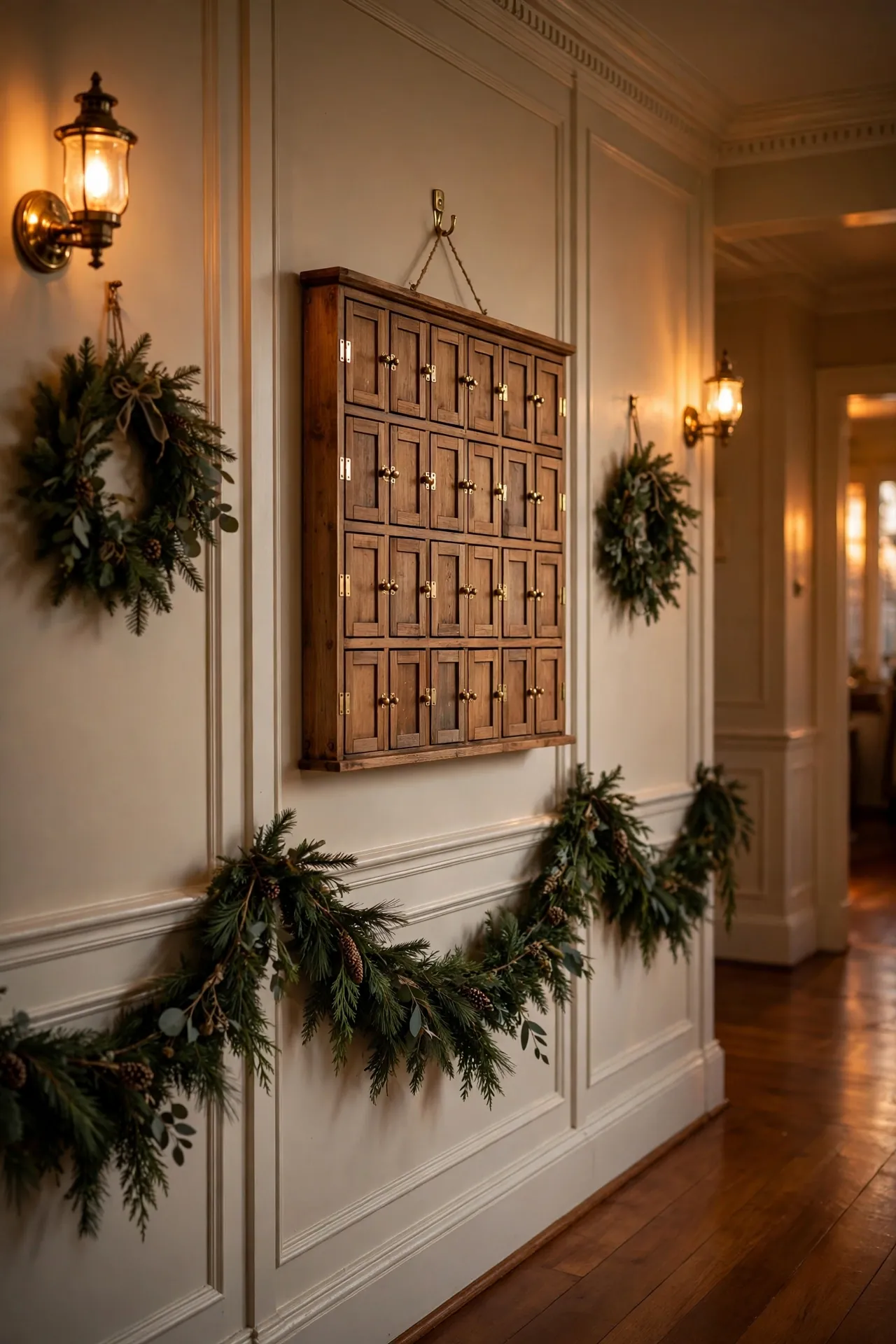 advent calendar hallway wall display