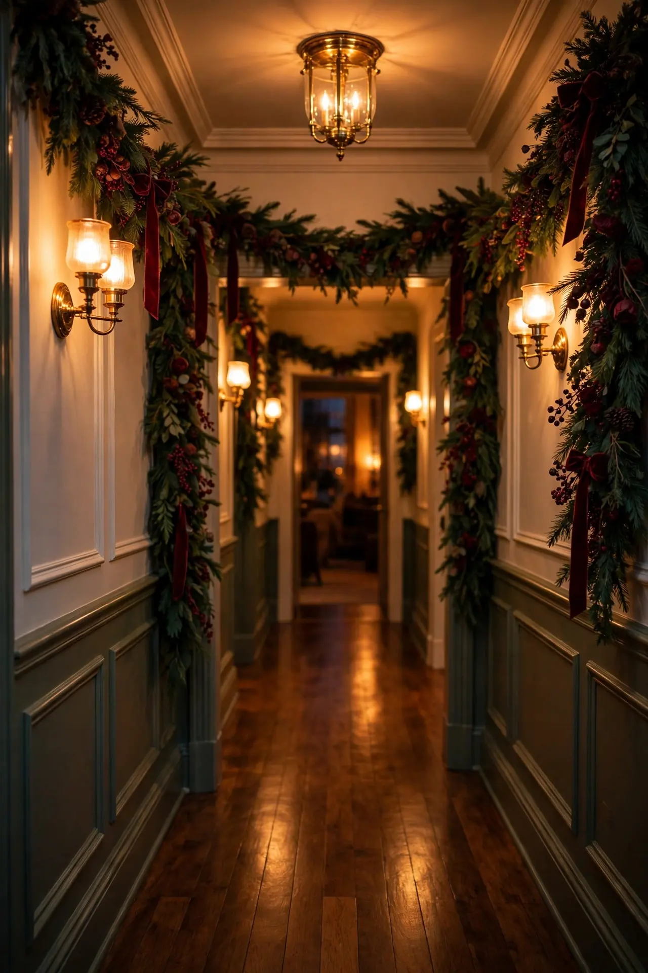 warm light bulbs hallway fixture christmas