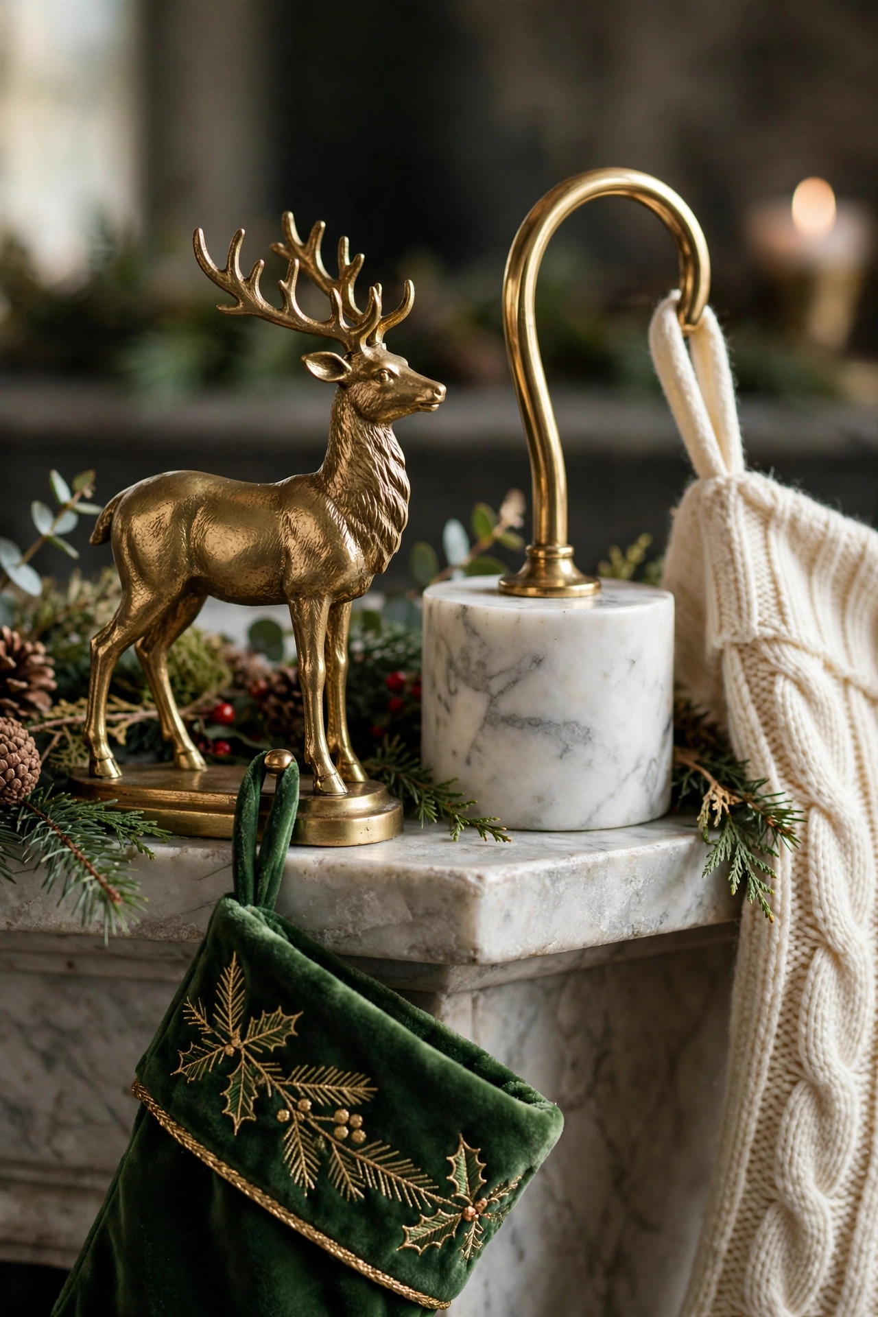 christmas stocking holders mantel weighted