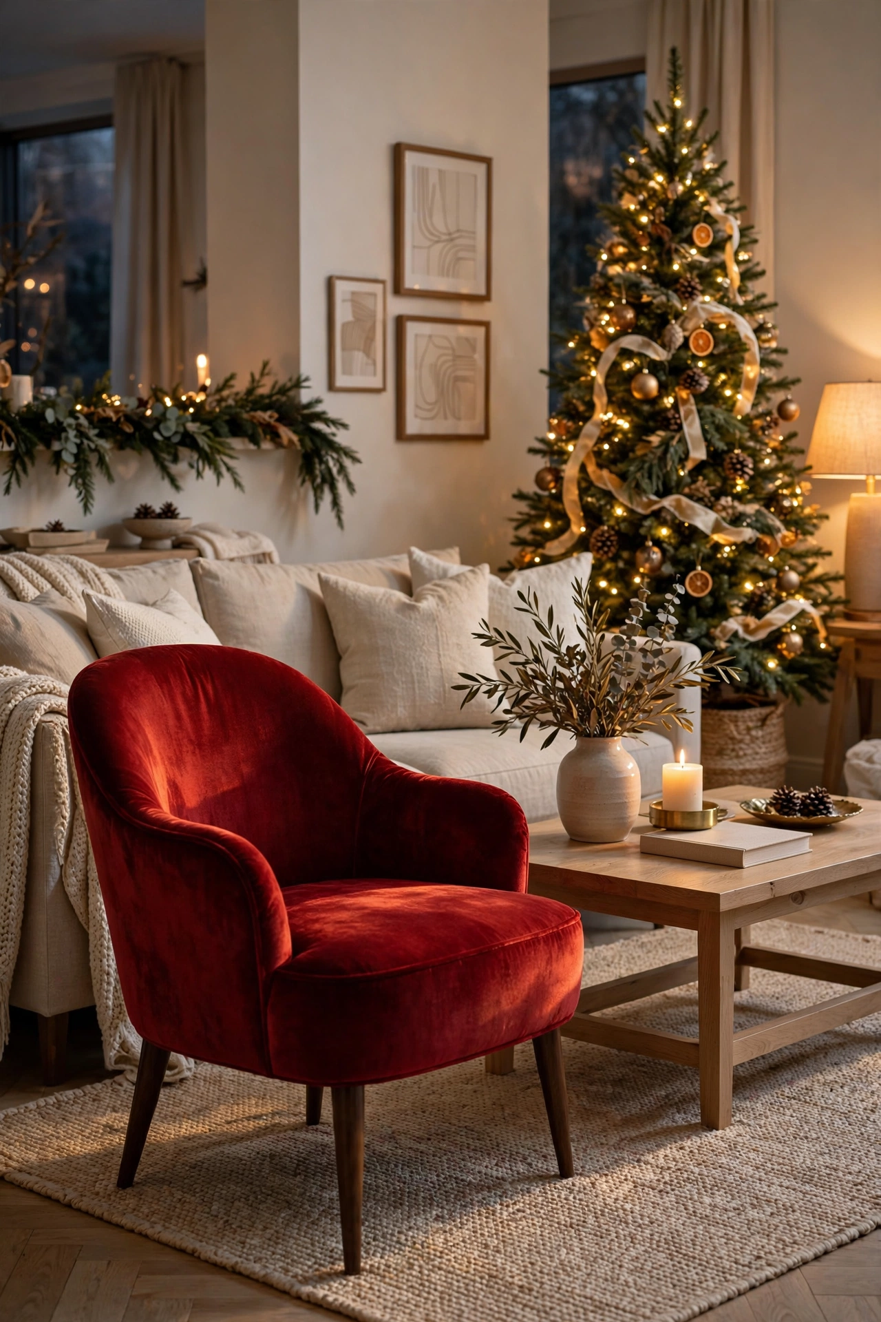 christmas accent chair red velvet living room