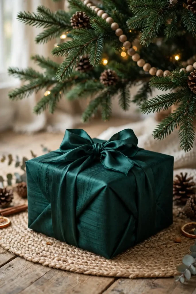 luxury christmas gift wrapping silk dupioni