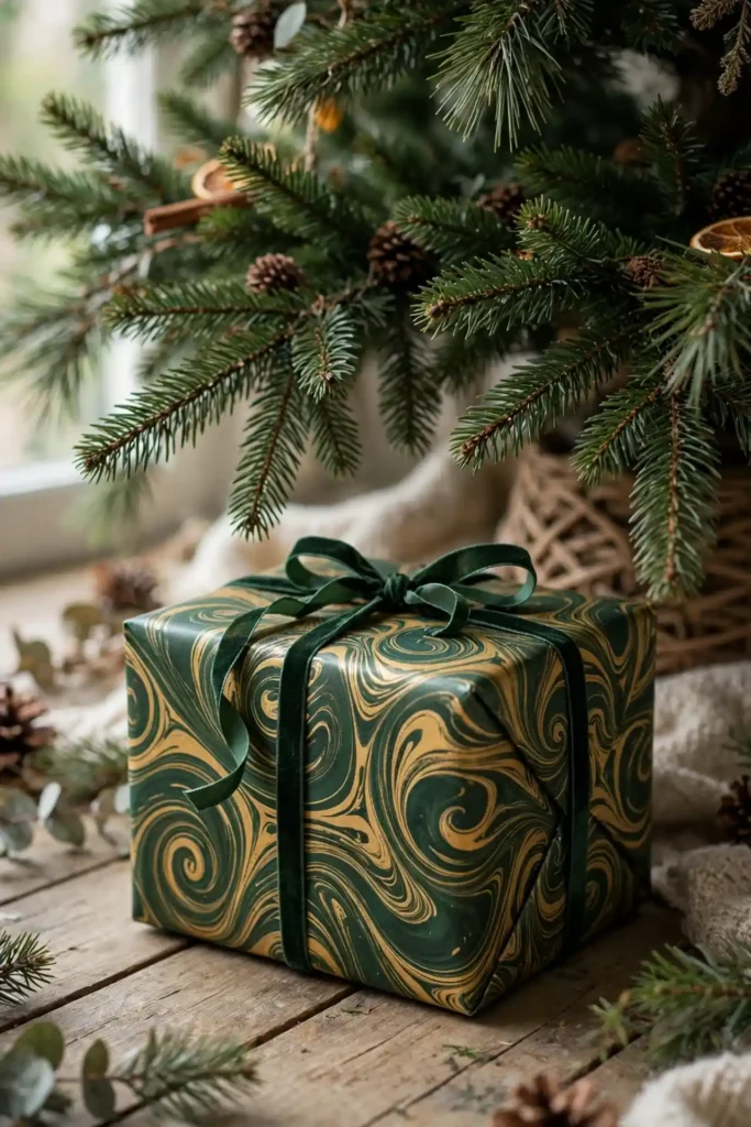 luxury christmas wrapping paper marbled