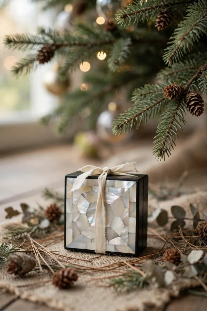 luxury christmas gift wrapping mother of pearl box