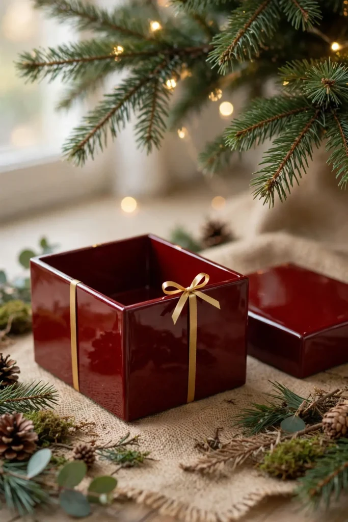 luxury christmas gift wrapping lacquered box