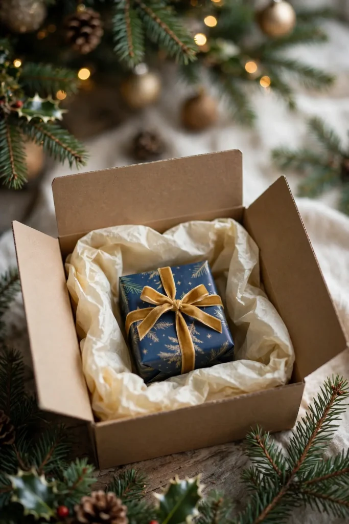 luxury christmas gift wrapping nested boxes