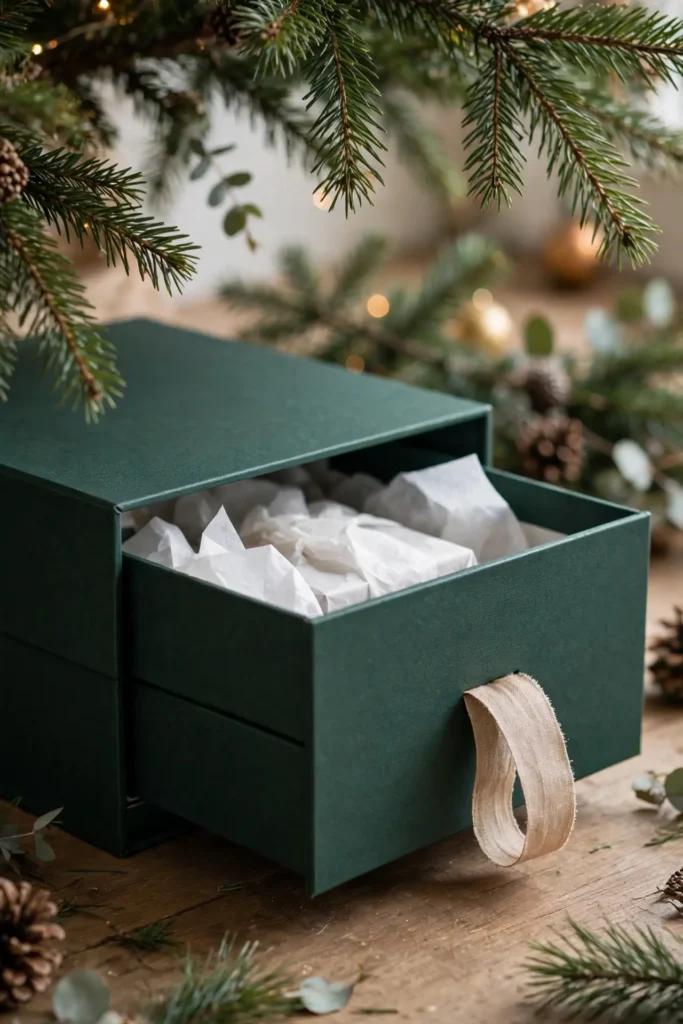 luxury christmas gift wrapping drawer box