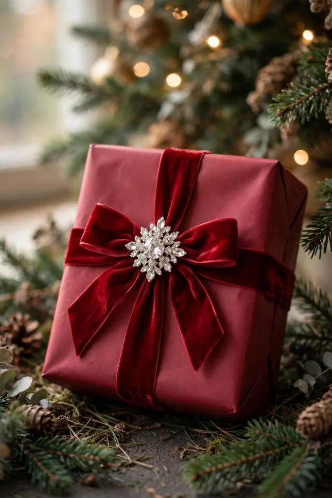 luxury christmas gift wrapping crystal brooch
