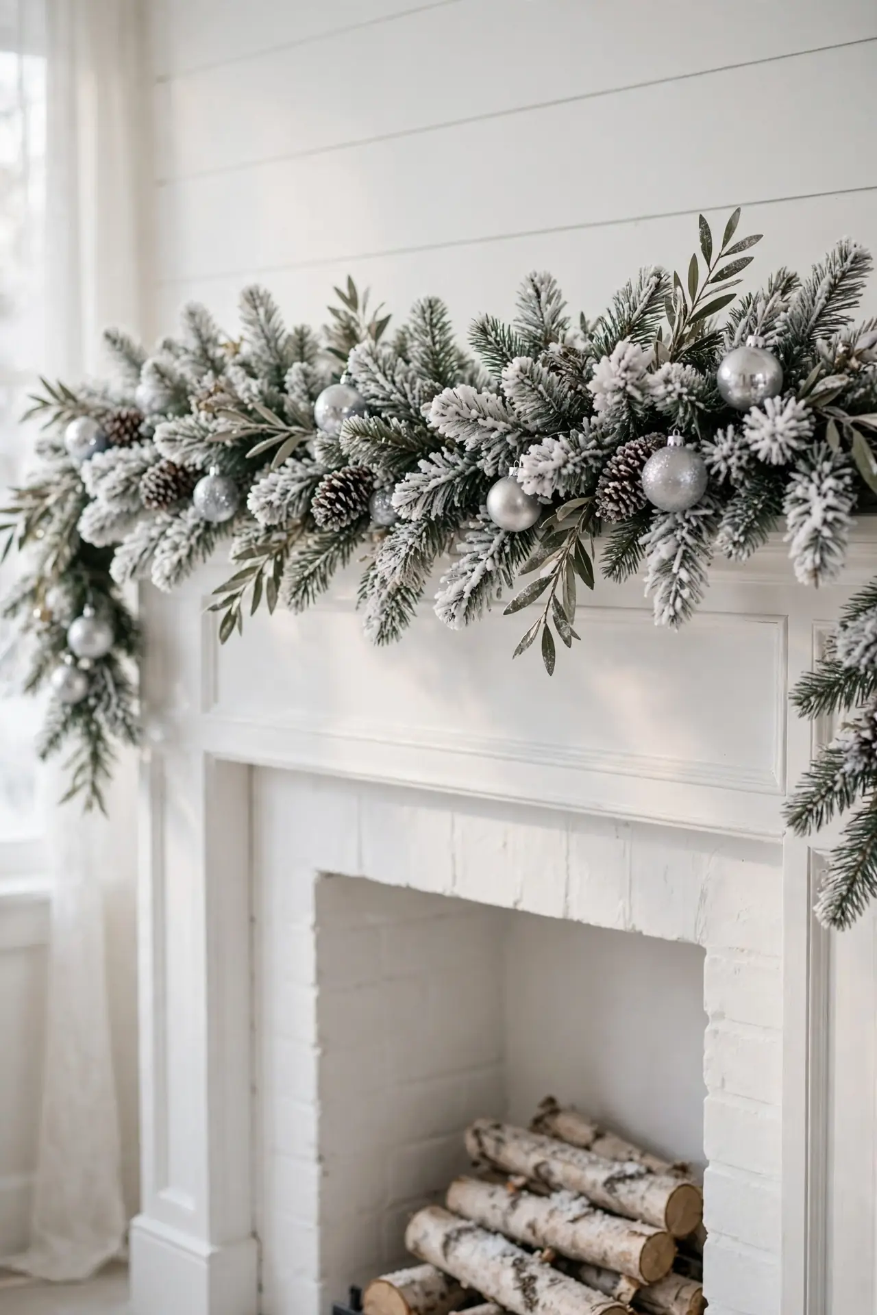 christmas mantel garland with lights