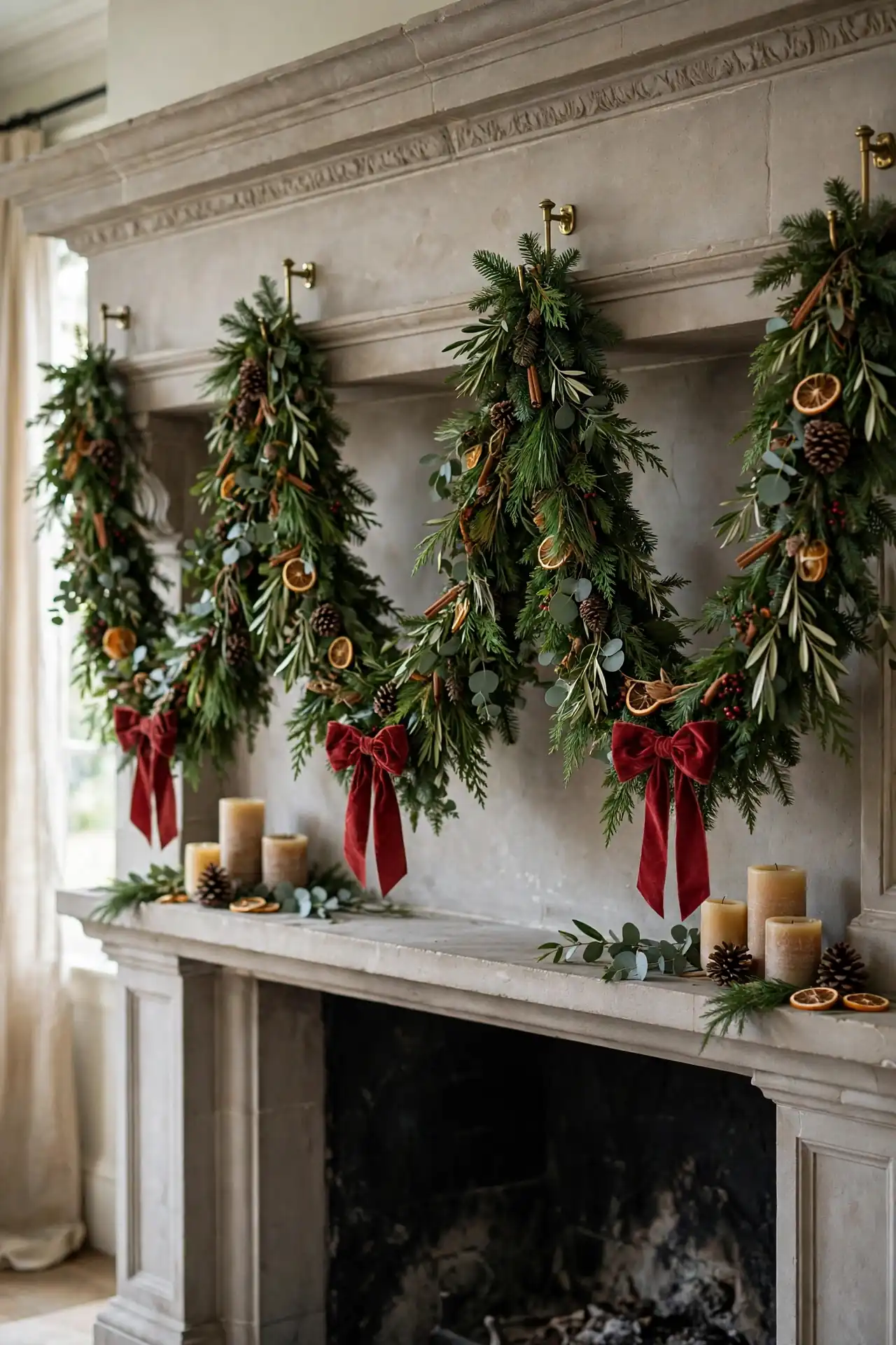 garland on mantel