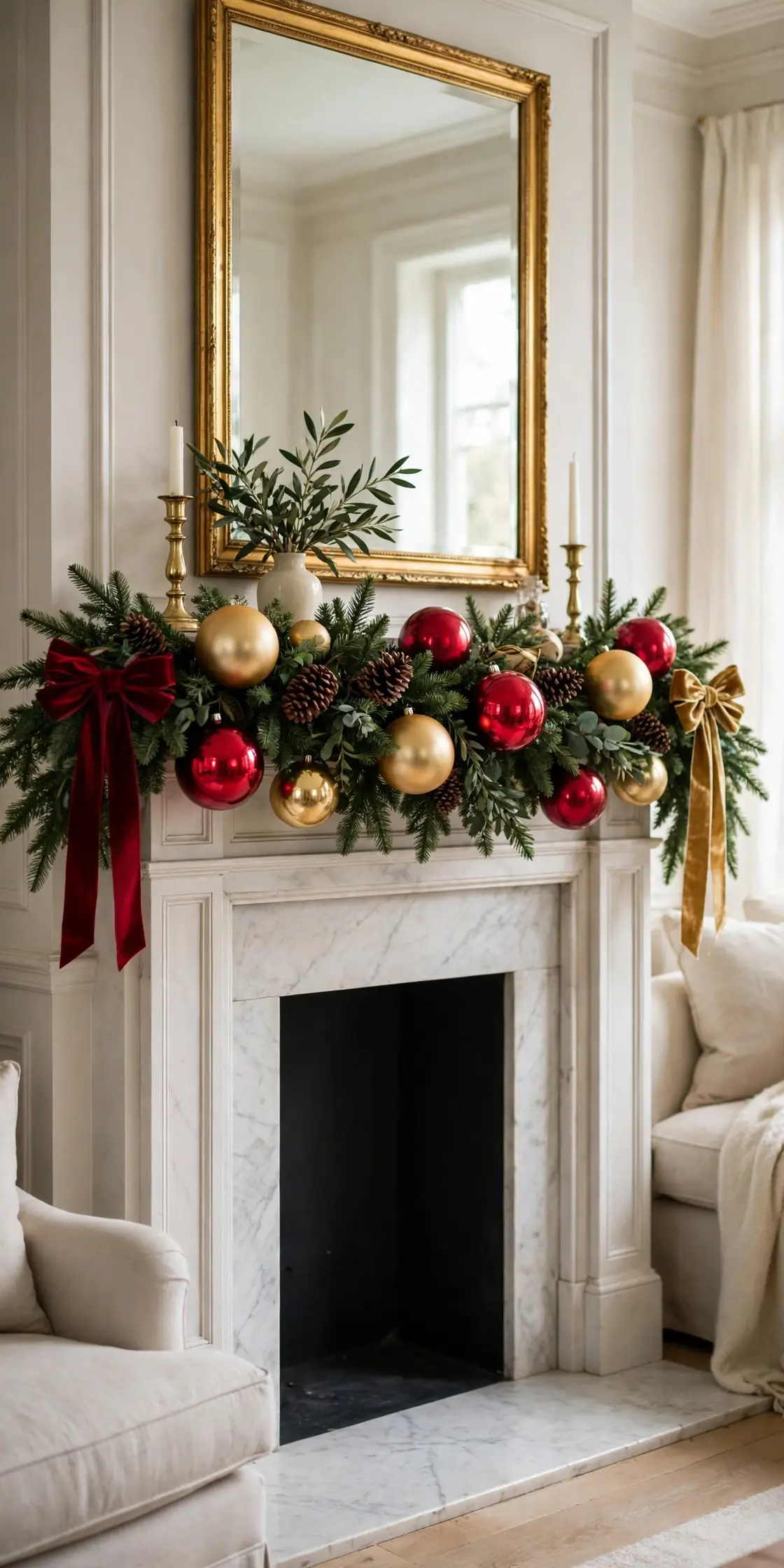 lighted garland for mantle