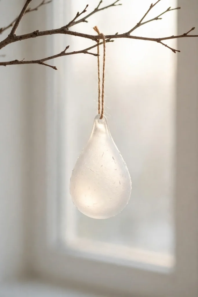 minimalist christmas ornament frosted glass drop
