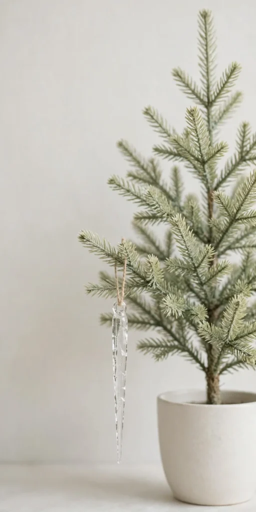 minimal christmas ornaments clear glass icicle