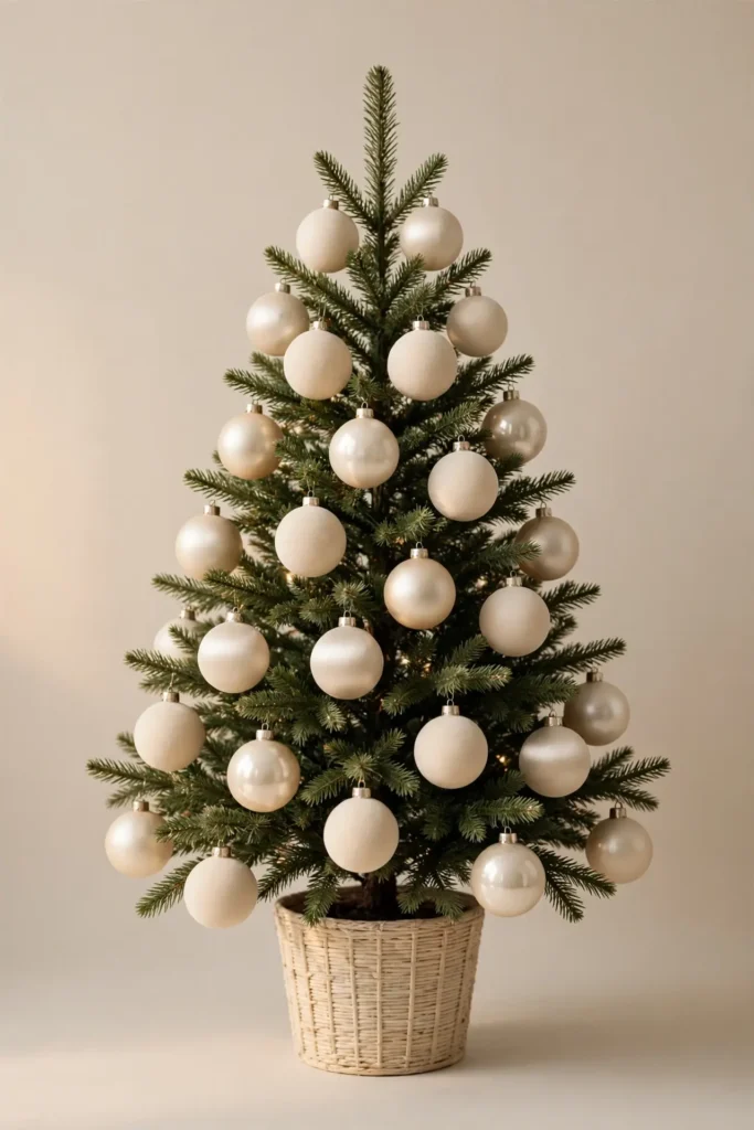 minimalist christmas ornament cream baubles three finishes