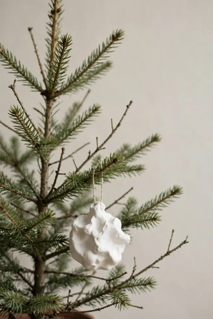 minimalist christmas ornament sculptural ceramic bauble