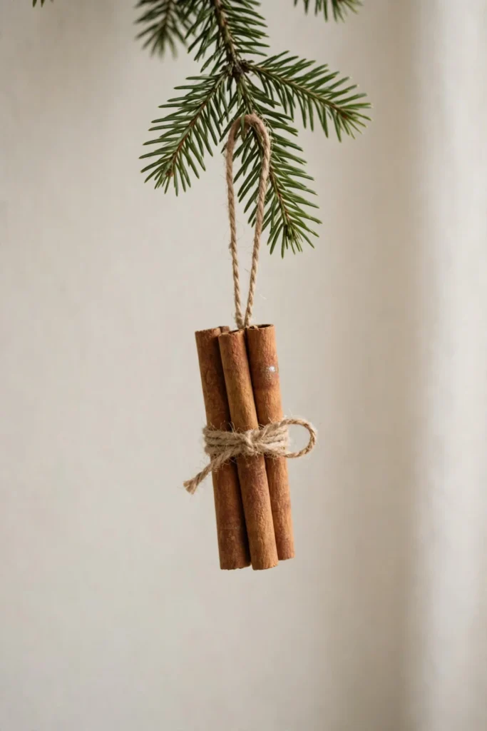 minimal christmas ornaments cinnamon stick bundle