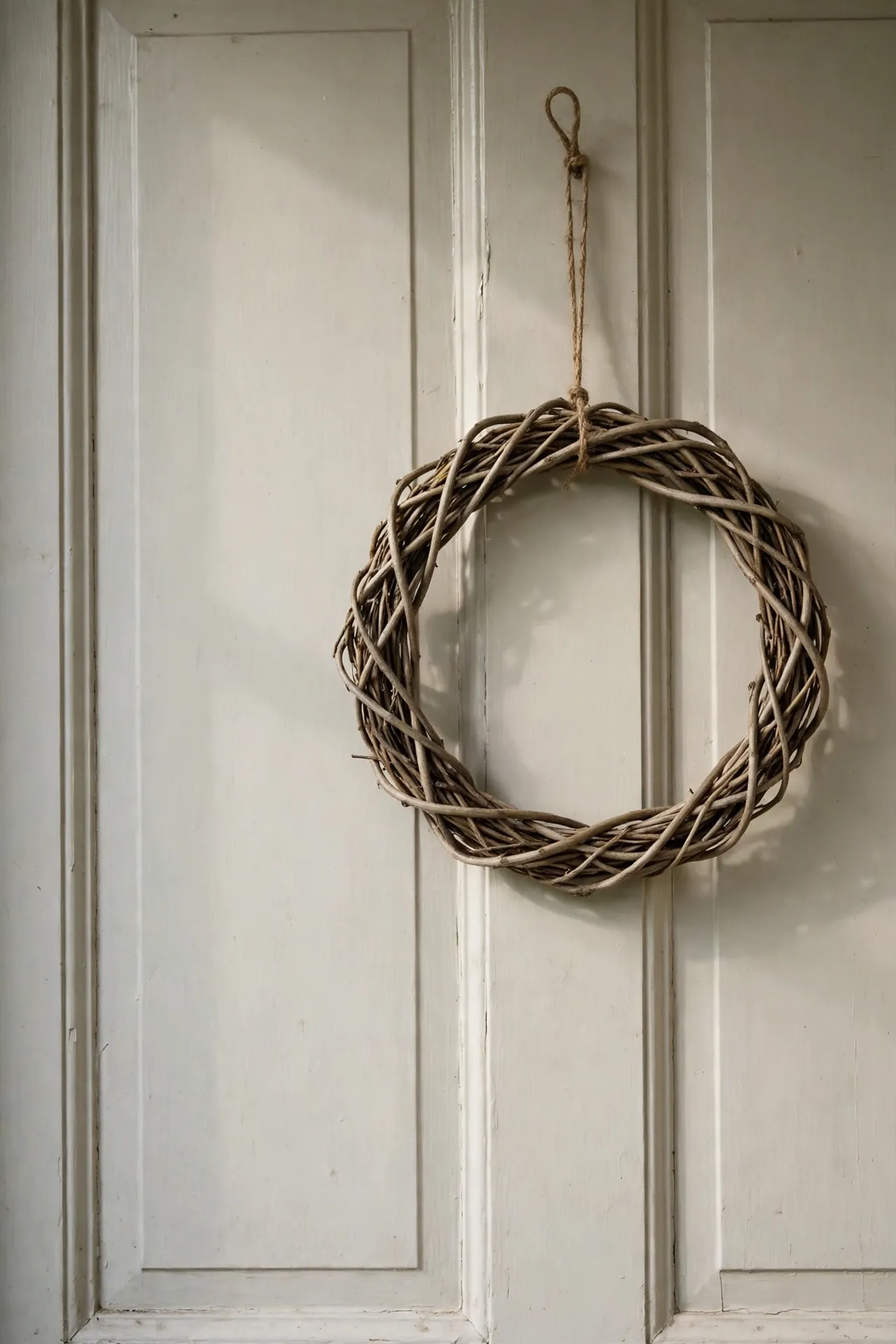 minimalist christmas wreath bare willow ring twine
