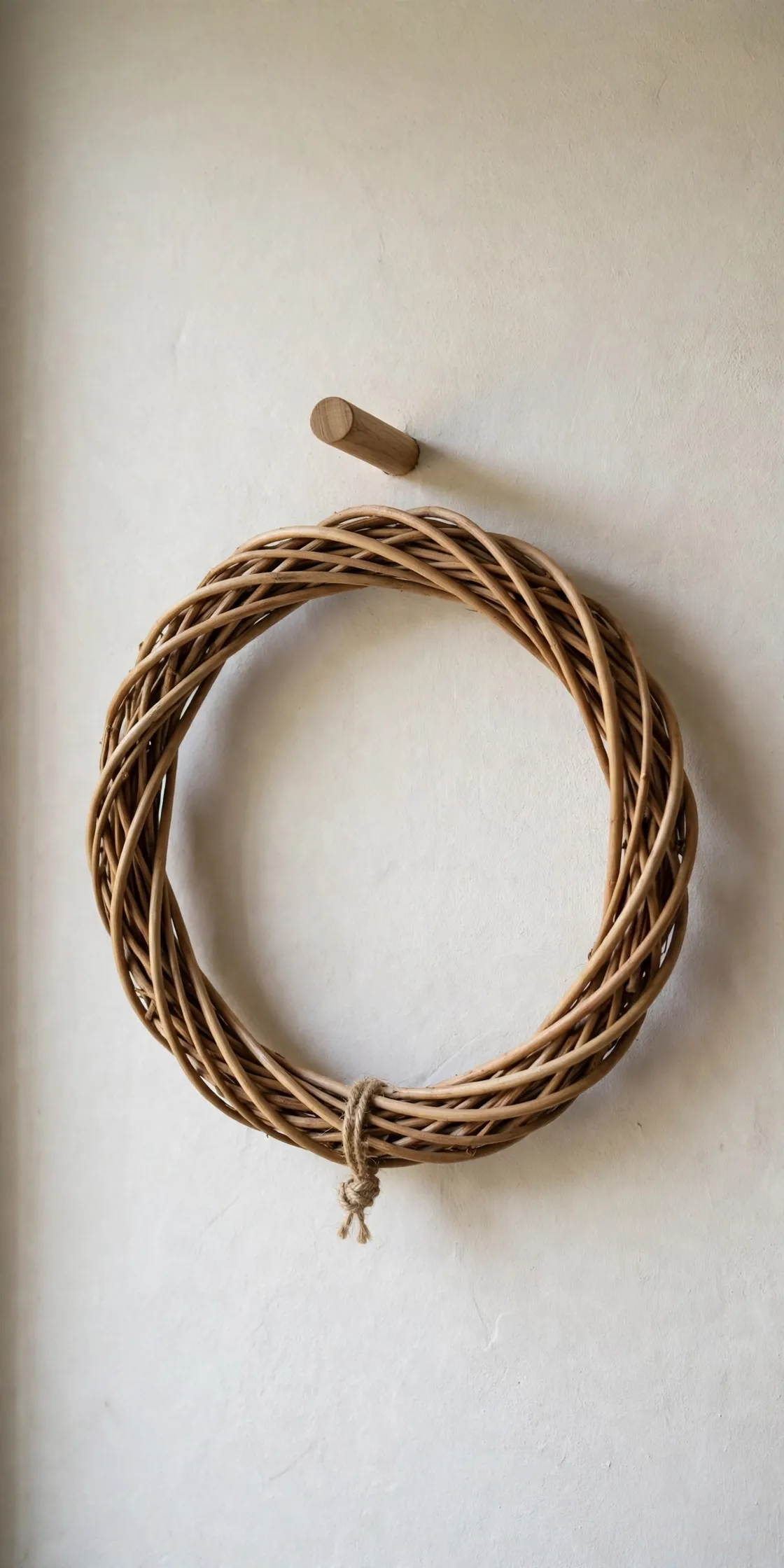 christmas wreath minimalist natural rattan ring knot