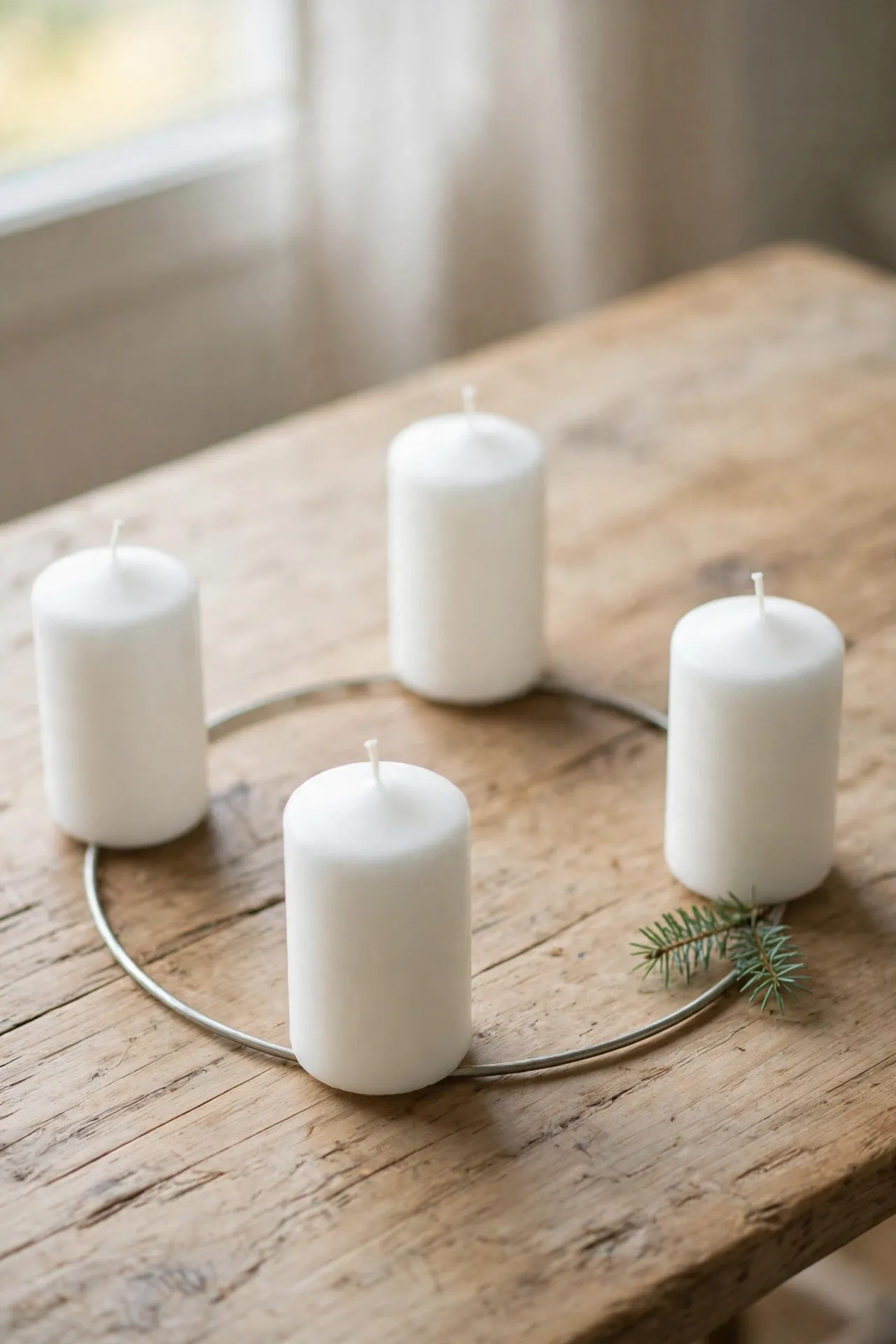 minimalist advent wreath four candles