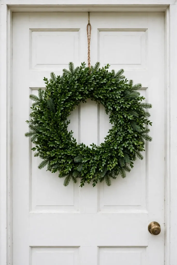 natural christmas wreath boxwood fir tidy