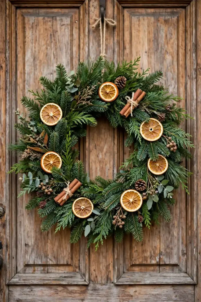 natural christmas wreath dried orange slices